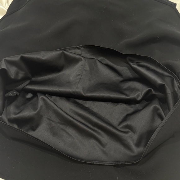 Parker Grace Dress Midi Cap Mesh Sleeve Ruffle Hem Black Size 6 Crepe Cocktail - Picture 13 of 14